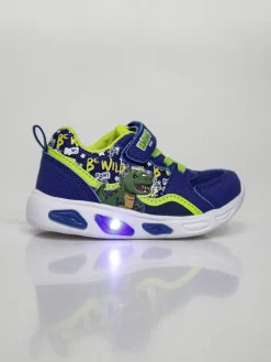 Dinosaur Sneakers da bambino con luci e cinturino a strappo