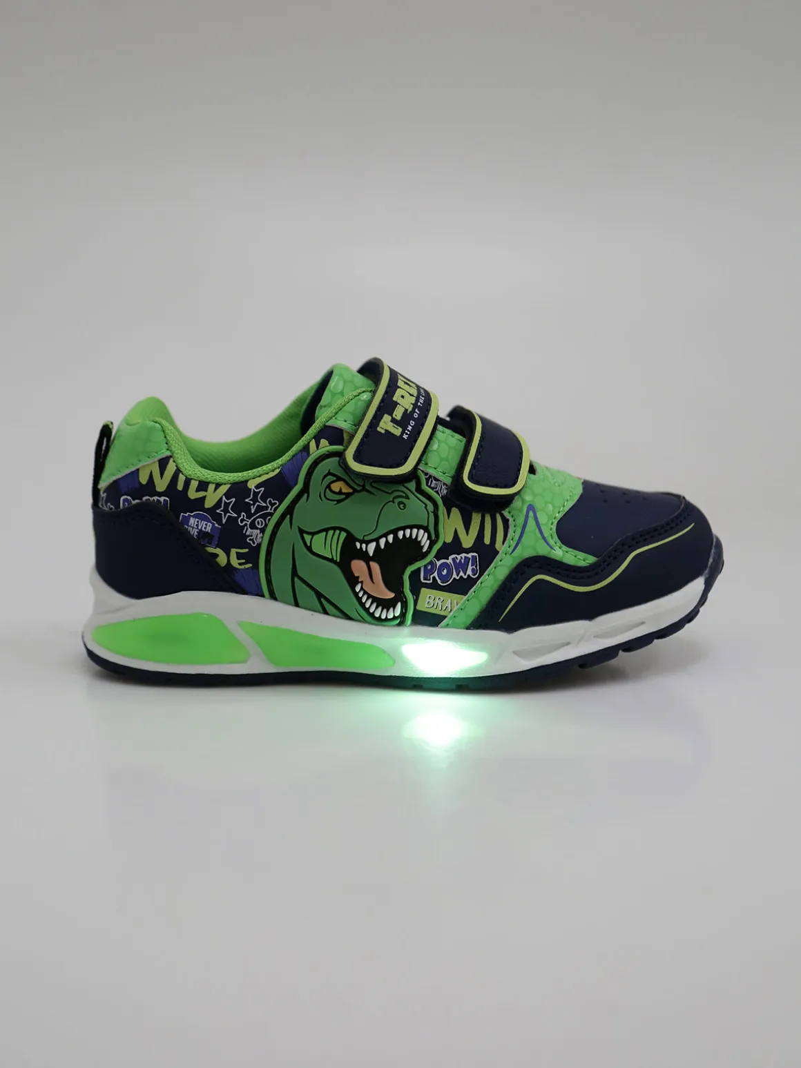 Dinosaur Sneakers da bambino con strappi e luci