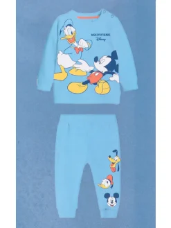 Disney Baby Pigiama da neonato in cotone con stampe Topolino - blu