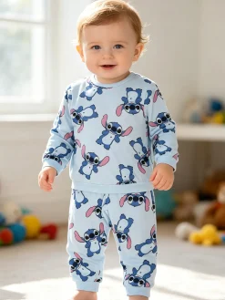 Disney Baby Stitch pigiama da neonato in cotone con stampe - azzurro