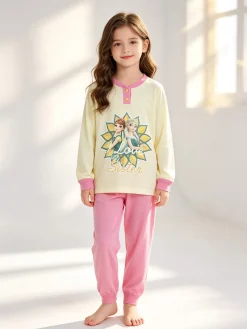Disney Frozen Pigiama lungo bambina in cotone Anna E Elsa