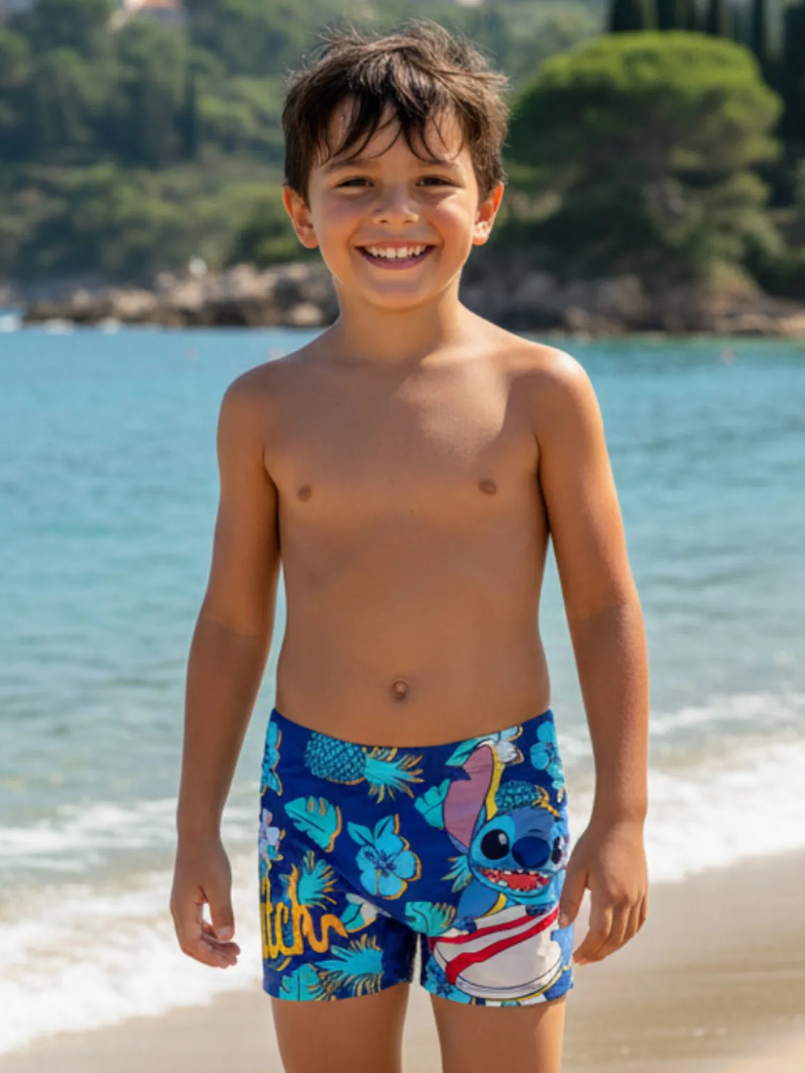 Disney Lilo & Stitch Boxer da mare da bambino con stampa - blu