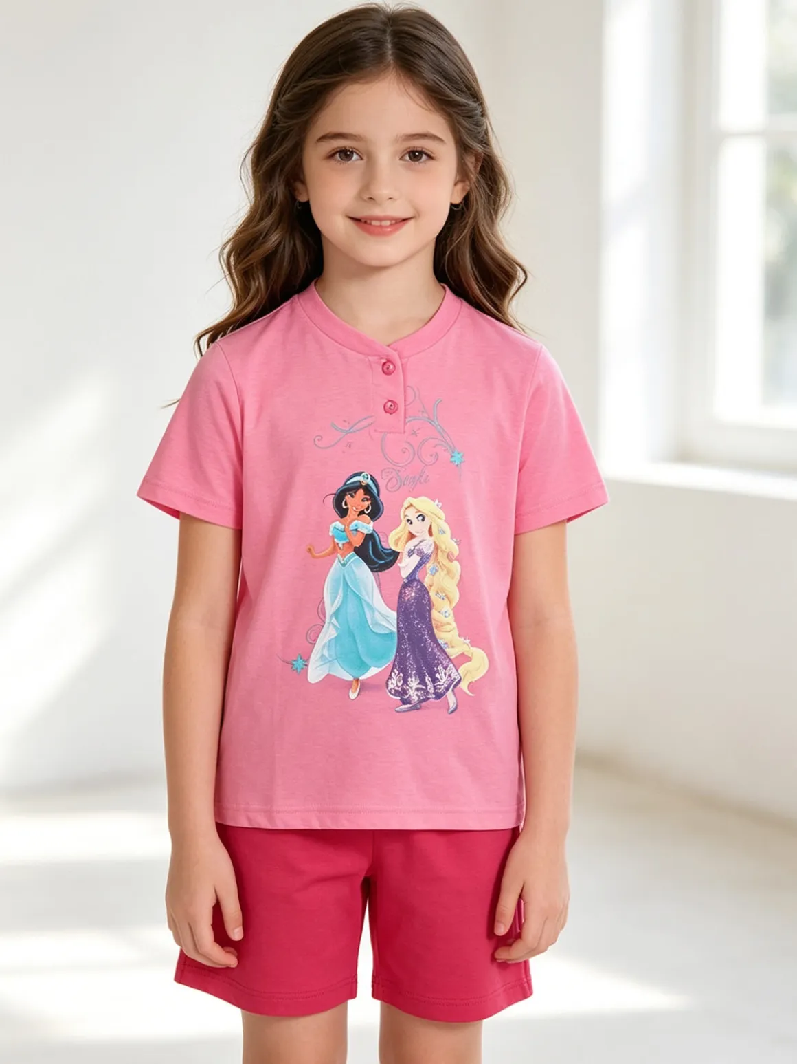 Disney Princess Completo corto da bambina in cotone