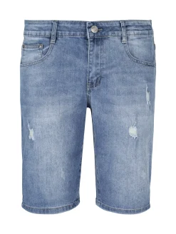 3-D Jeans Bermuda uomo in jeans con strappi