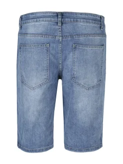 3-D Jeans Bermuda uomo in jeans con strappi