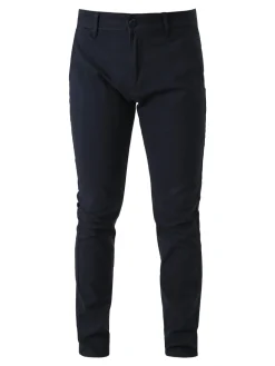 3-D Jeans Pantaloni casual da uomo slim fit con stampa pied de poule - blu scuro