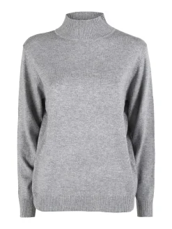 Dolce & Trendy Pullover donna a lupetto in maglia - grigio