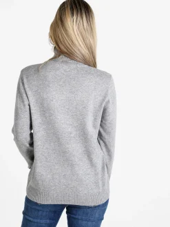 Dolce & Trendy Pullover donna dolcevita in maglia - grigio
