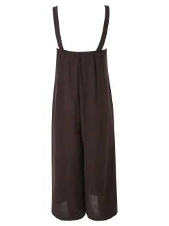 Doremi Tuta jumpsuite da donna a spalla stretta con scollo a V - moro