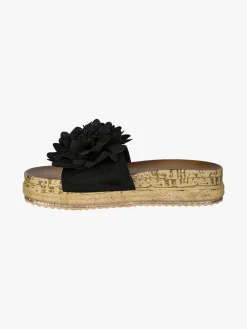 Econfort Ciabatte donna con fiore e platform - nero