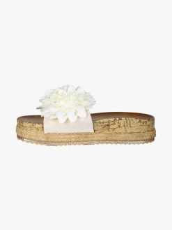 Econfort Ciabatte donna con fiore e platform - bianco