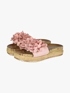 Econfort Ciabatte donna con fiore e platform - rosa