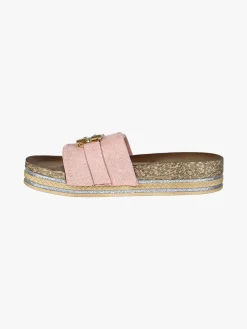 Econfort Ciabatte donna gioiello con strass e platform - rosa