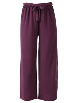 Eletta Pantaloni donna a palazzo in crèpe - viola