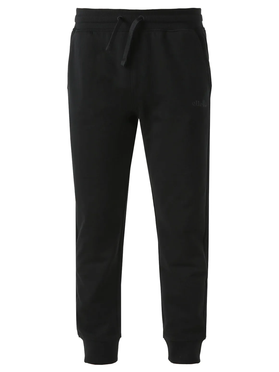 Ellesse Pantaloni tuta da uomo in felpa di cotone con coulisse e polsini - nero