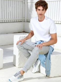 Ellesse T-shirt girocollo da uomo in cotone con logo - bianco