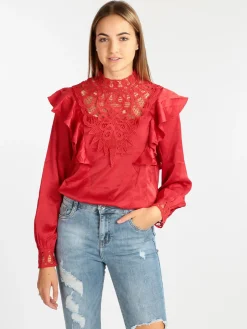 Elsa M. Blusa donna con inserti in macramè