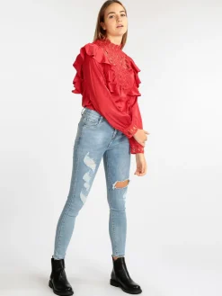 Elsa M. Blusa donna con inserti in macramè