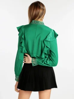 Elsa M. Blusa donna con inserti in macramè