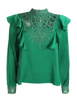 Elsa M. Blusa donna con inserti in macramè