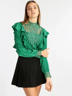 Elsa M. Blusa donna con inserti in macramè