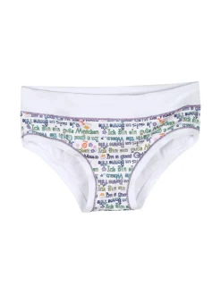 Emy Bimba Slip da bambina in cotone con stampe - bianco