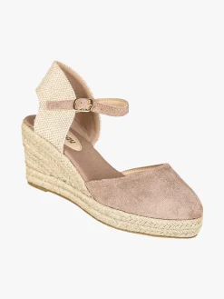 Energy Campesine donna scamosciate aperte dietro con zeppa in corda - taupe