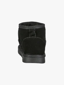 Energy Kids Stivaletti scamosciati da bambina con fodera in ecopelliccia - nero