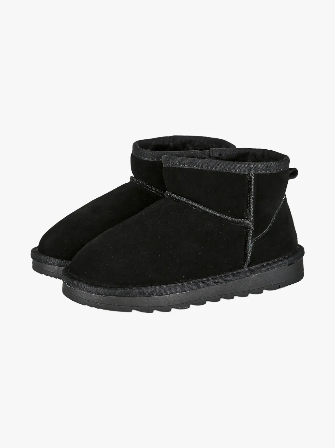 Energy Kids Stivaletti scamosciati da bambina con fodera in ecopelliccia - nero