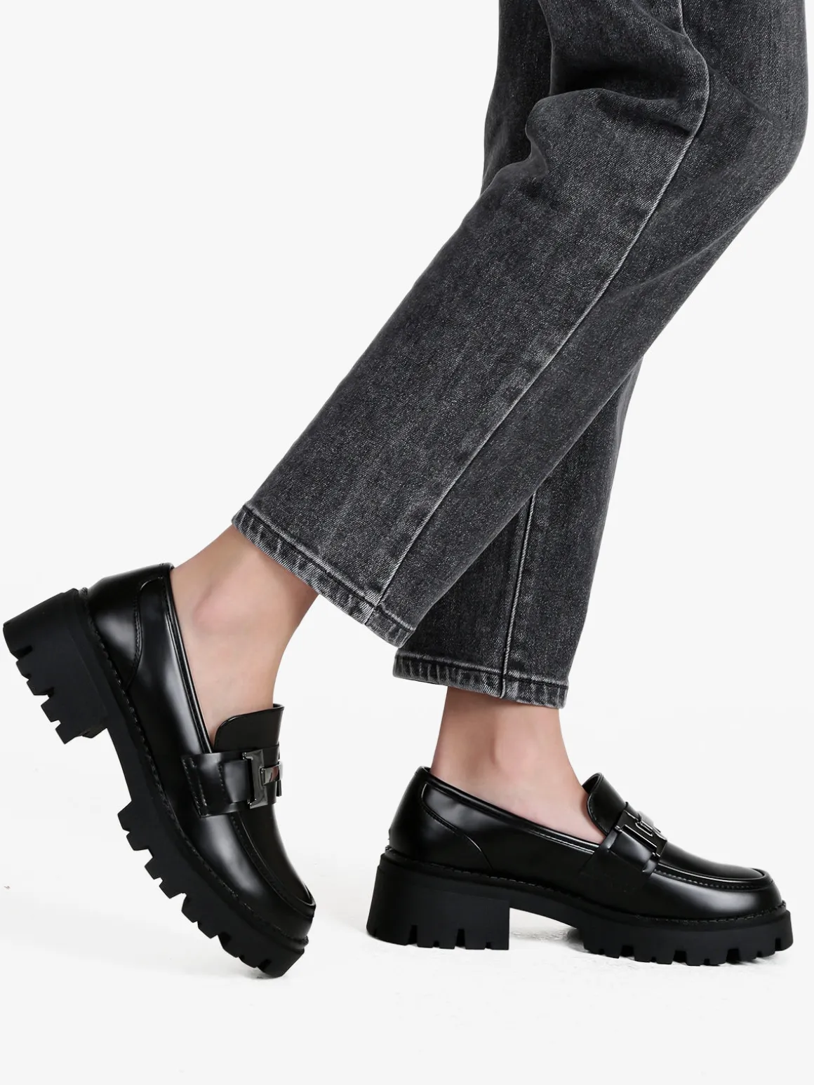 Energy Mocassini donna in ecopelle con suola alta e plateau