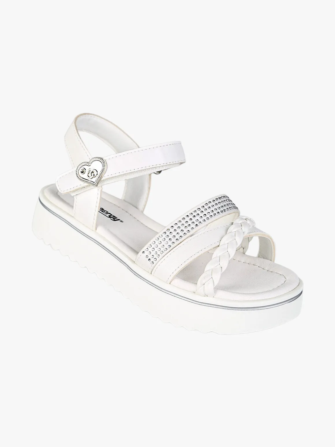 Energy Sandali da ragazza con strass e platform - bianco