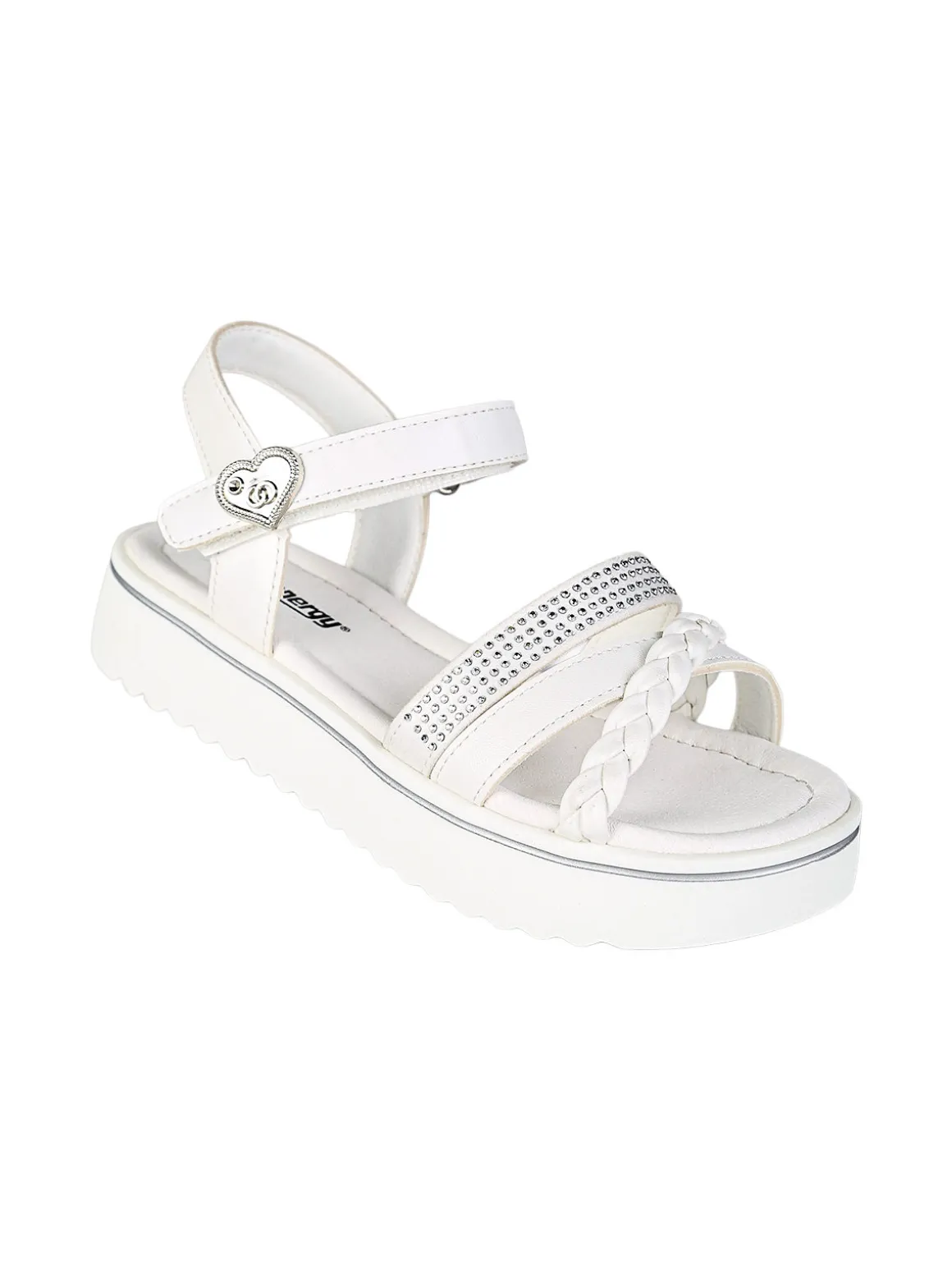 Energy Sandali da ragazza con strass e platform - bianco