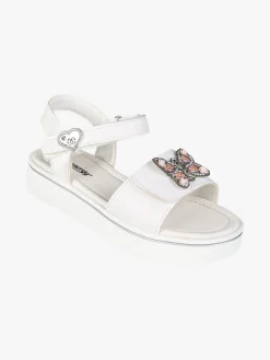 Energy Sandali da ragazza gioiello con platform e cintruini a strappo - bianco