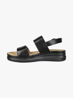 Energy Sandali donna con cinturino a strappo e zeppa comfort - nero