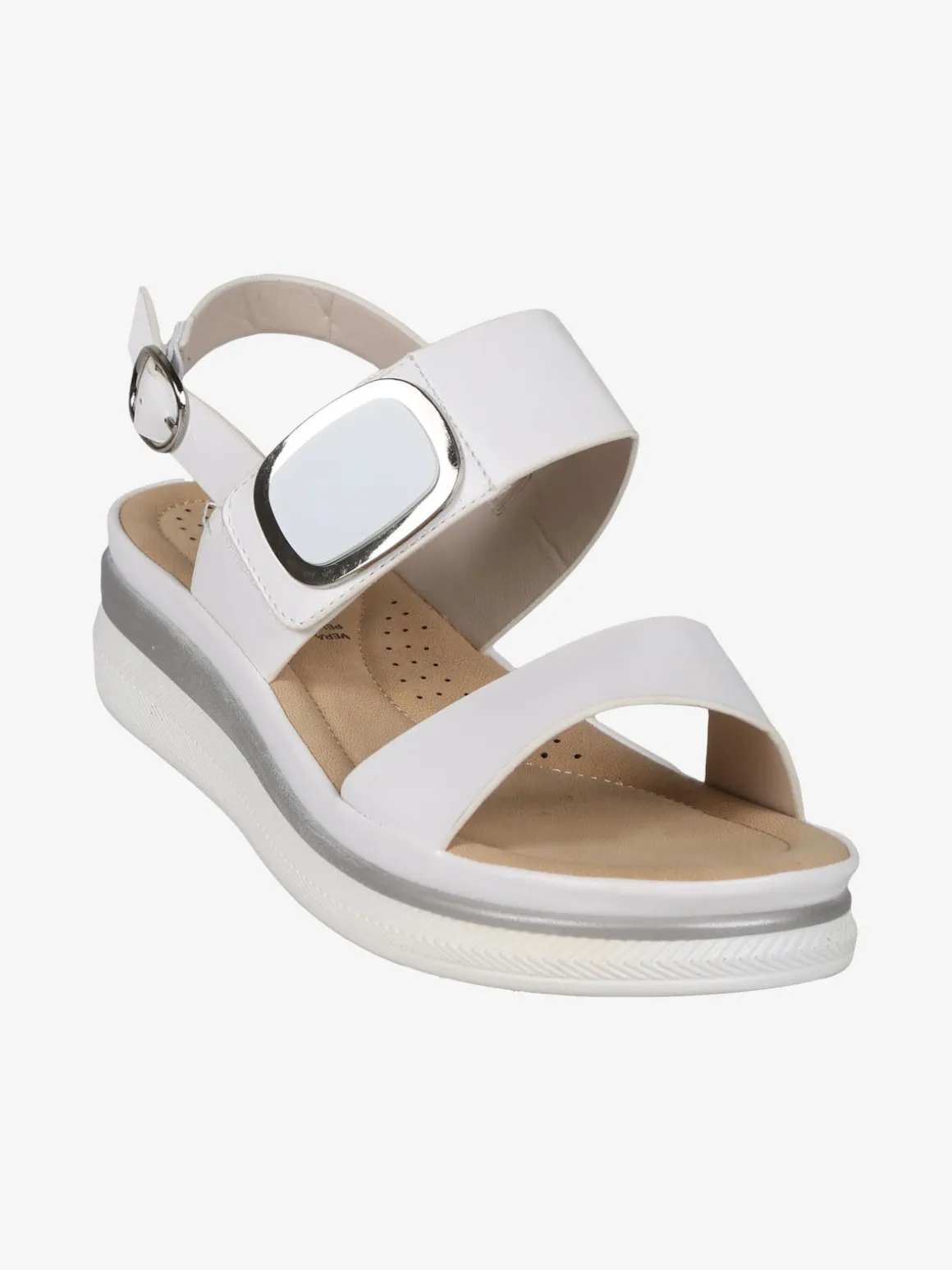 Energy Sandali donna con fascia a strappo e zeppa
