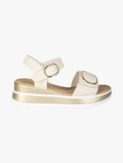 Energy Sandali donna con fascia a strappo e zeppa - panna