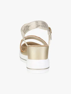 Energy Sandali donna con morsetto di strass e zeppa - cuoio
