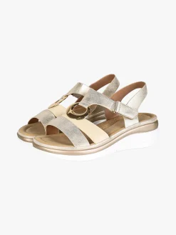 Energy Sandali donna con zeppa e cinturino a strappo - beige