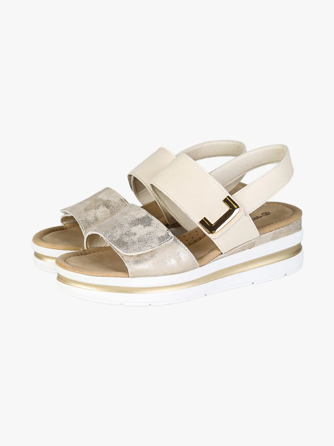 Energy Sandali donna con zeppa e cinturino a strappo - bianco