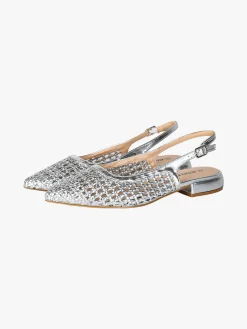 Energy Slingback basse da donna con cinturino alla caviglia - argento