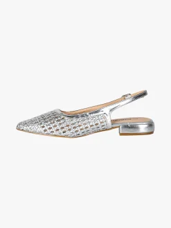 Energy Slingback basse da donna con cinturino alla caviglia - argento