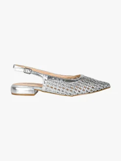 Energy Slingback basse da donna con cinturino alla caviglia - argento