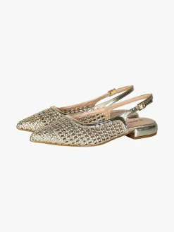 Energy Slingback basse da donna con cinturino alla caviglia - oro