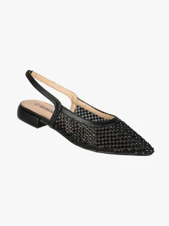Energy Slingback donna con strass e cinturino elastico alla caviglia - nero