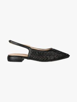 Energy Slingback donna con strass e cinturino elastico alla caviglia - nero