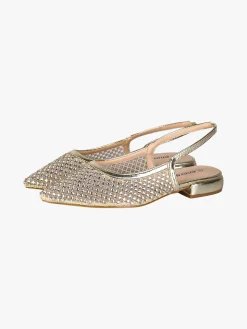 Energy Slingback donna con strass e cinturino elastico alla caviglia - oro