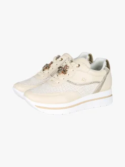 Energy Sneakers donna gioiello con platform - panna