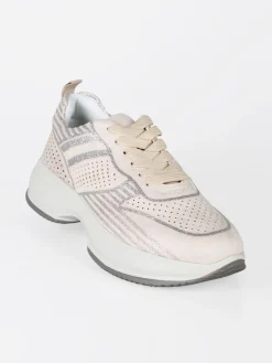 Energy Sneakers donna stringate con zeppa e glitter