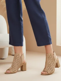 Energy Stivaletti donna estivi con puntale e tallone aperti - taupe