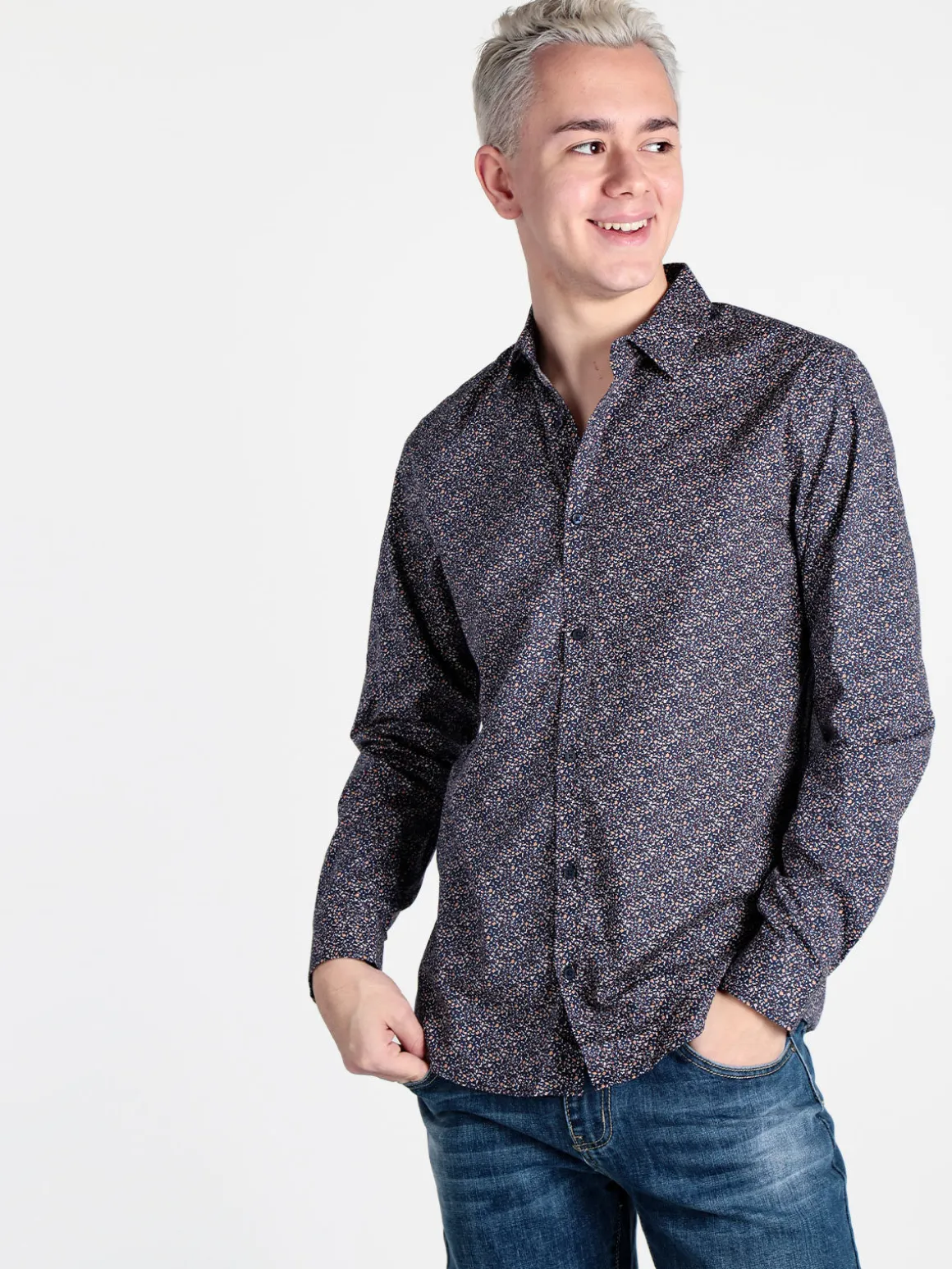 Enos Camicia da uomo slim fit con stampe